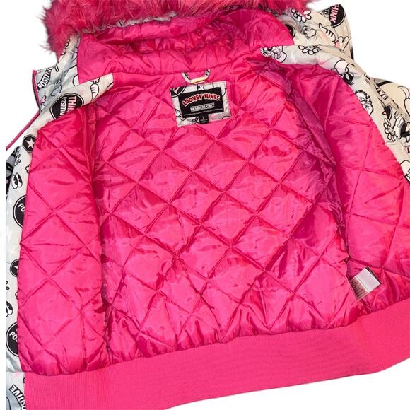 Looney Tunes Puffer Jacket Size Small - Picture 3 of 7